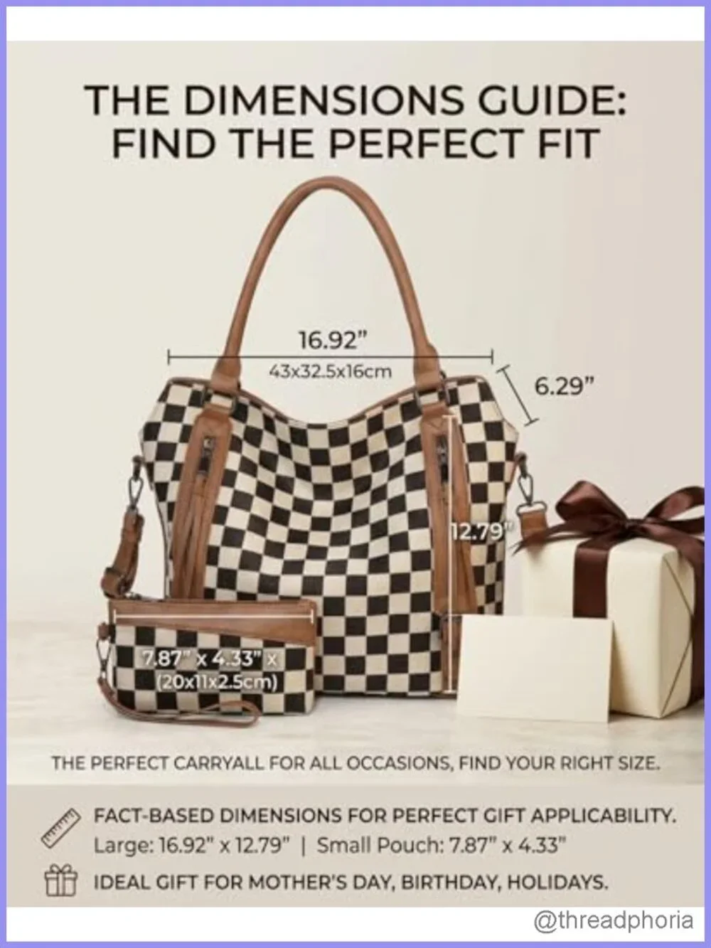 Vintage Checkered Large Hobo Shoulder Bag with Multi-Pockets PU Leather Canvas